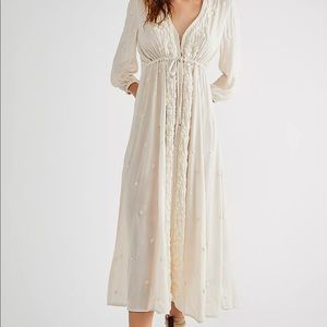 Embroidered Fable Midi Dress - Dusk